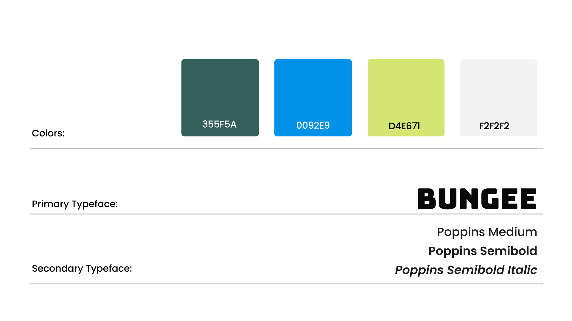 Fresh Start visual system with blue, teal, lime, and neutral colors, Bungee headings, and Poppins supporting type