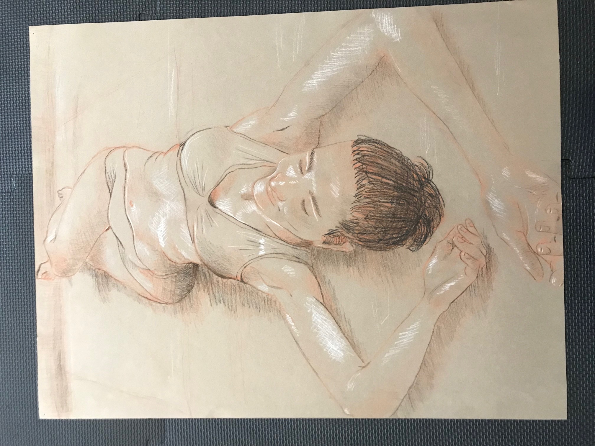 A figure drawing on paper